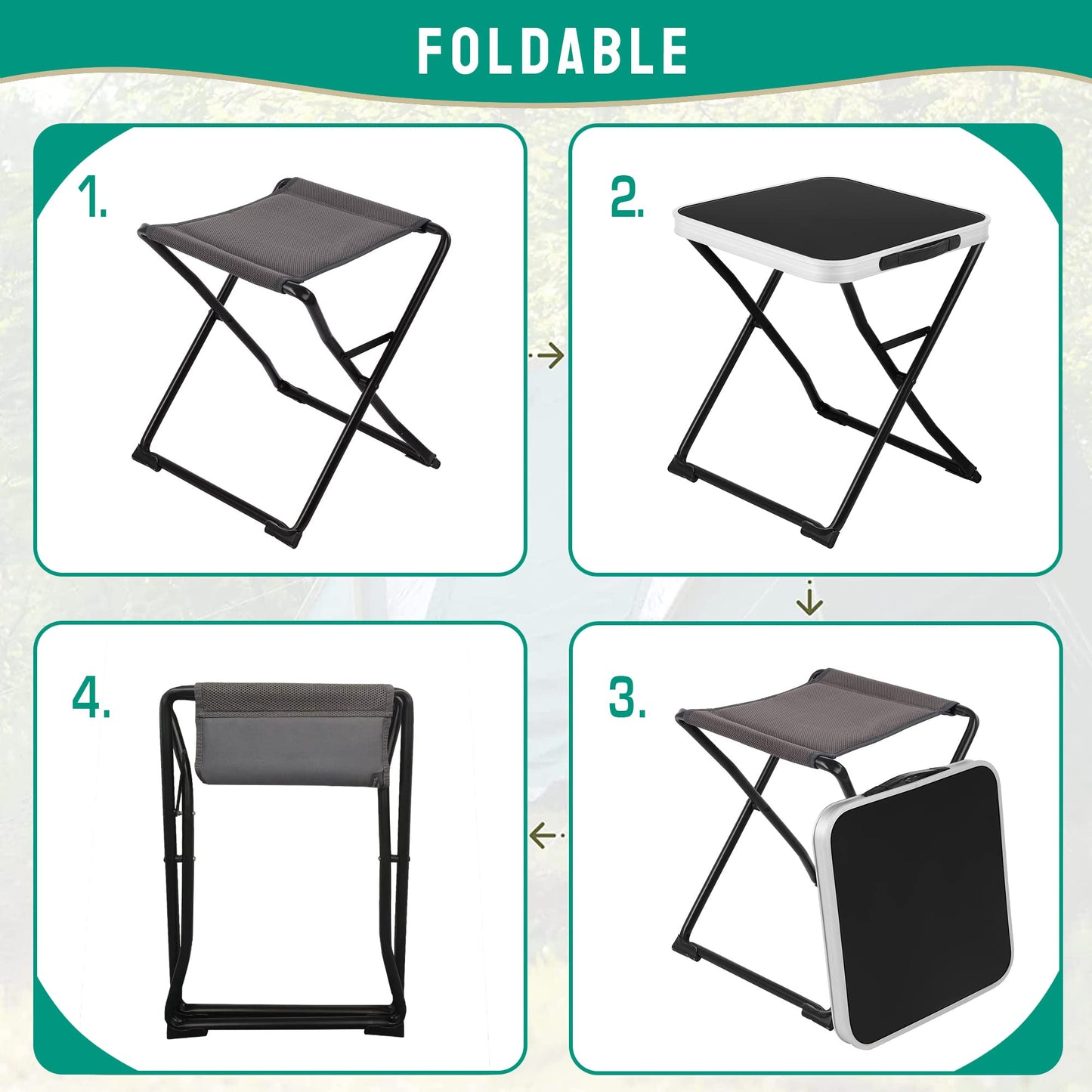 SUNNYFEEL Folding Camping Table - Lightweight Aluminum Portable Picnic Table, 18.5x18.5x24.5 Inch for Cooking, Beach, Hiking, Travel, Fishing, BBQ, Indoor Outdoor Small Foldable Camp Tables