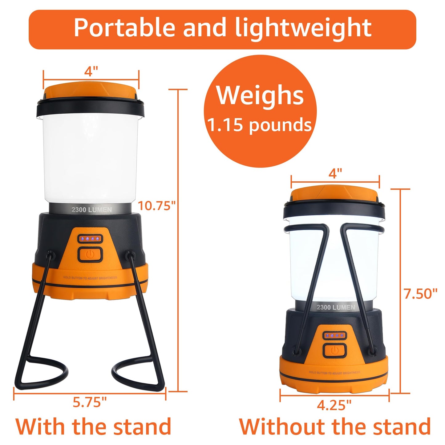 Rechargeable LED Camping Lantern - Power Outages, Hurricanes, Emergency, Hiking, Outdoor - Bright Battery Powered Electric Survival Light with Built-in Power Bank- Portable and Waterproof Camp Lantern