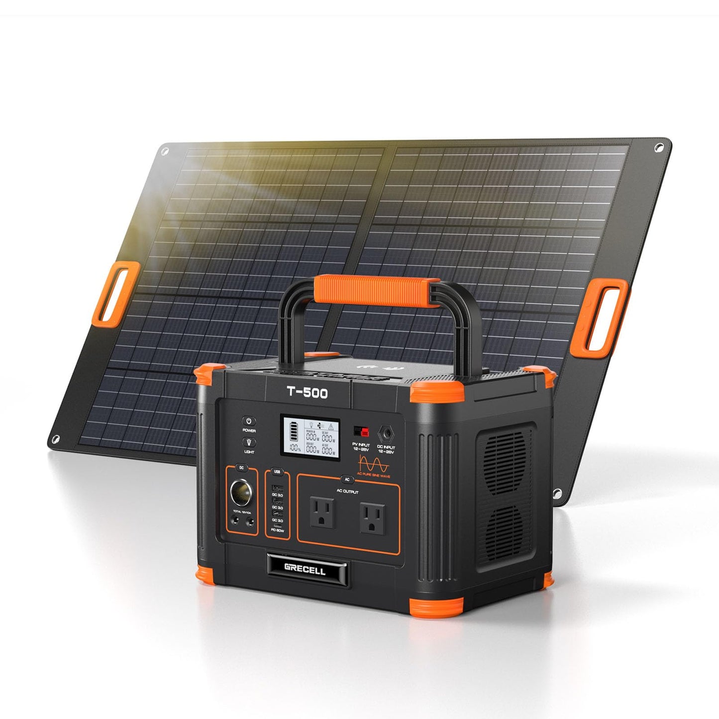 GRECELL 300W Portable Power Station 230.88Wh Solar Generator with USBC PD 60W, 110V Outlet Perfect for Camping, Outdoor Trips, Home Backup & Travel