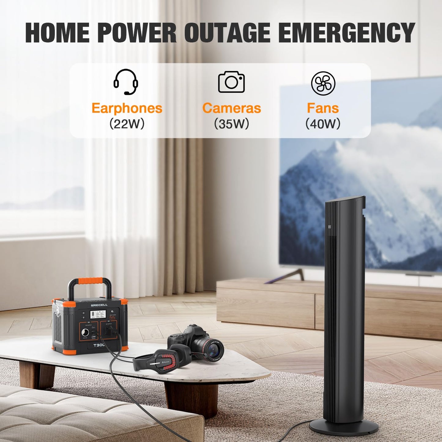 GRECELL 300W Portable Power Station 230.88Wh Solar Generator with USBC PD 60W, 110V Outlet Perfect for Camping, Outdoor Trips, Home Backup & Travel