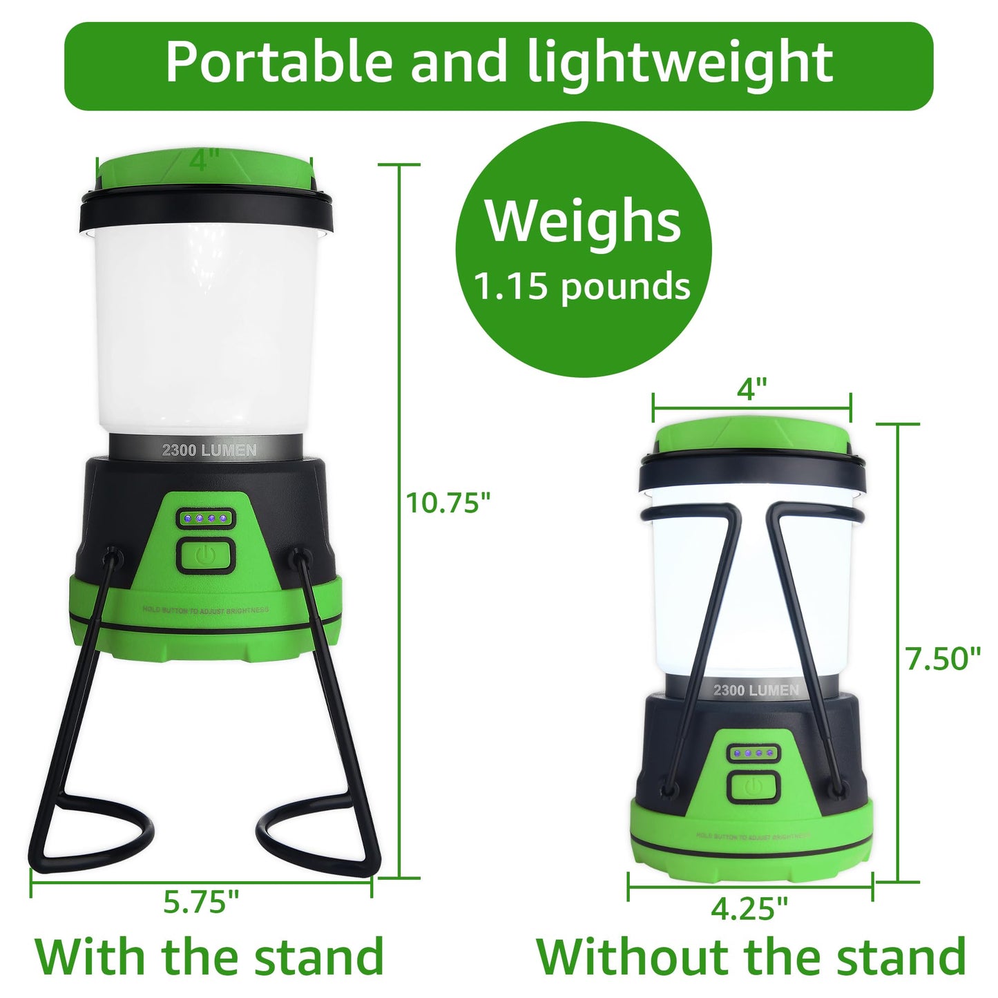 Rechargeable LED Camping Lantern - Power Outages, Hurricanes, Emergency, Hiking, Outdoor - Bright Battery Powered Electric Survival Light with Built-in Power Bank- Portable and Waterproof Camp Lantern