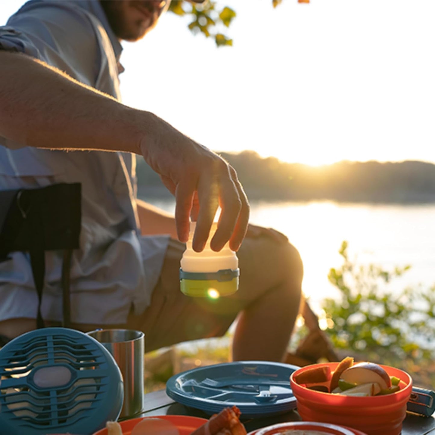 UST Spright 3AAA LED Collapsible Water and Impact Resistant Mini Lantern with 100 Lumens and Hook for Camping, Hiking, Emergency and Outdoor Survival, 2pk 20-02980