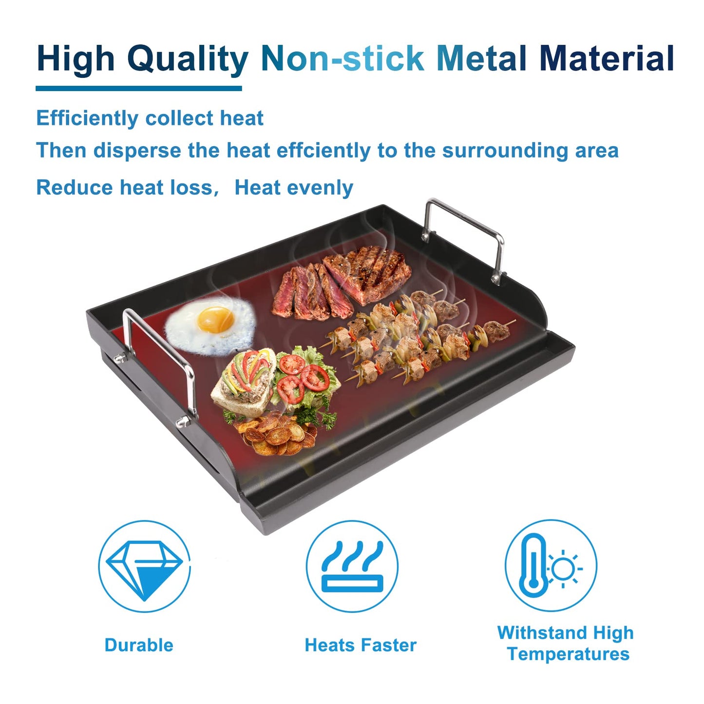 Uniflasy Fry Griddle for Camp Chef Stove, 14" x16" Flat Top Gas Grill Griddle for Camp Chef EX60LW EX60P EX60FP EX60B EX280LW DB60D YK60LW EX90LW SB30D, Professional Griddle Flat Top Plate