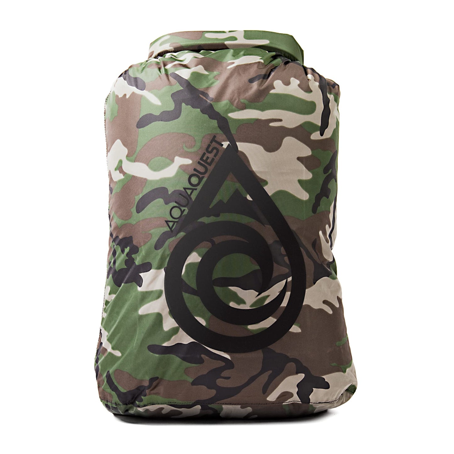 AquaQuest Rogue Dry Bag – 60L Woodland Camo – 100% Waterproof Roll Top – Camping Gear Sack