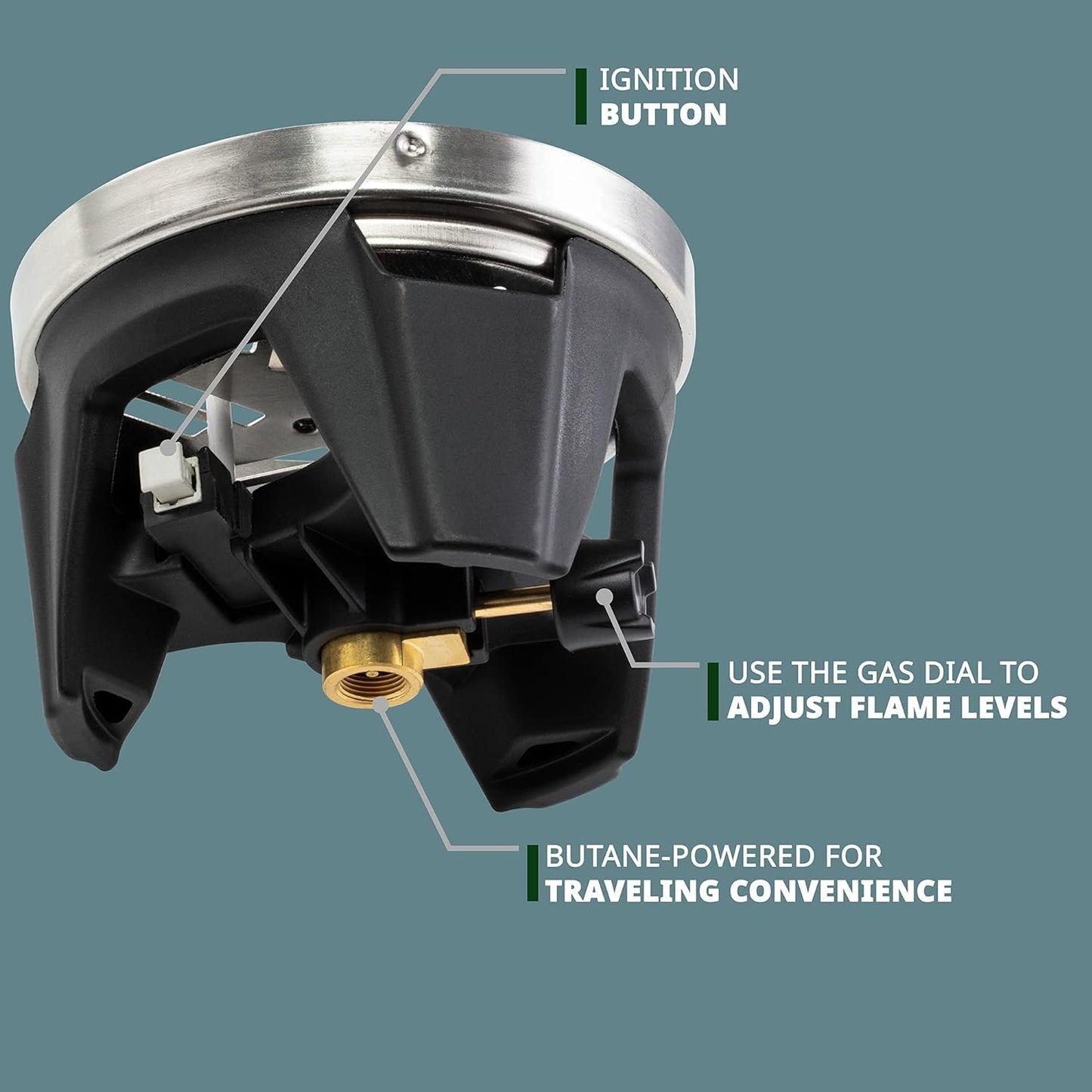 HikeCrew Portable Gas Powered Stove top & Cooking System, Compact Camping Cooktop with 1L Pot, Silicone Lid, Folding Handle & Carry Bag, Perfect for Camping, Hiking, Backpacking, Survival & Emergenc