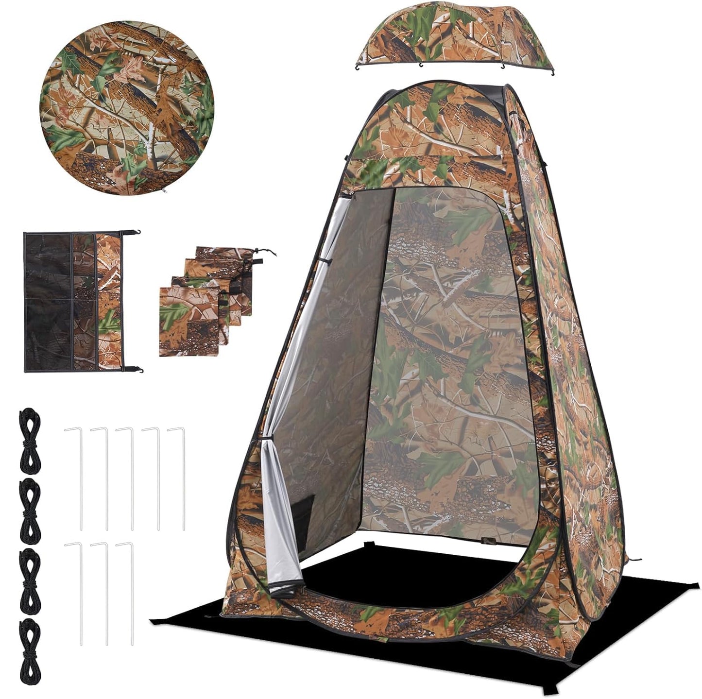 BRIAN & DANY Pop Up Shower Tent, Portable Privacy Camping Changing Tent, Camp Toilet Bathroom Pod with Rain Shelter & Windows, UPF 50+ & Waterproof, 47.2" x 47.2" x 74.8"