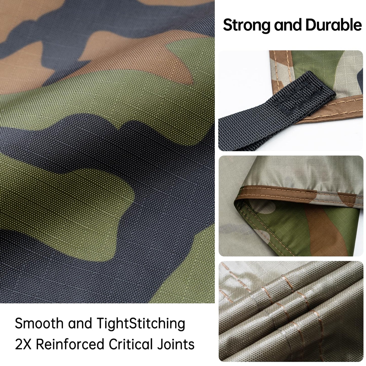 FREE SOLDIER Waterproof Portable Tarp Multifunctional Outdoor Camping Traveling Awning Backpacking Tarp Shelter Rain (Brown 10×10.5ft)