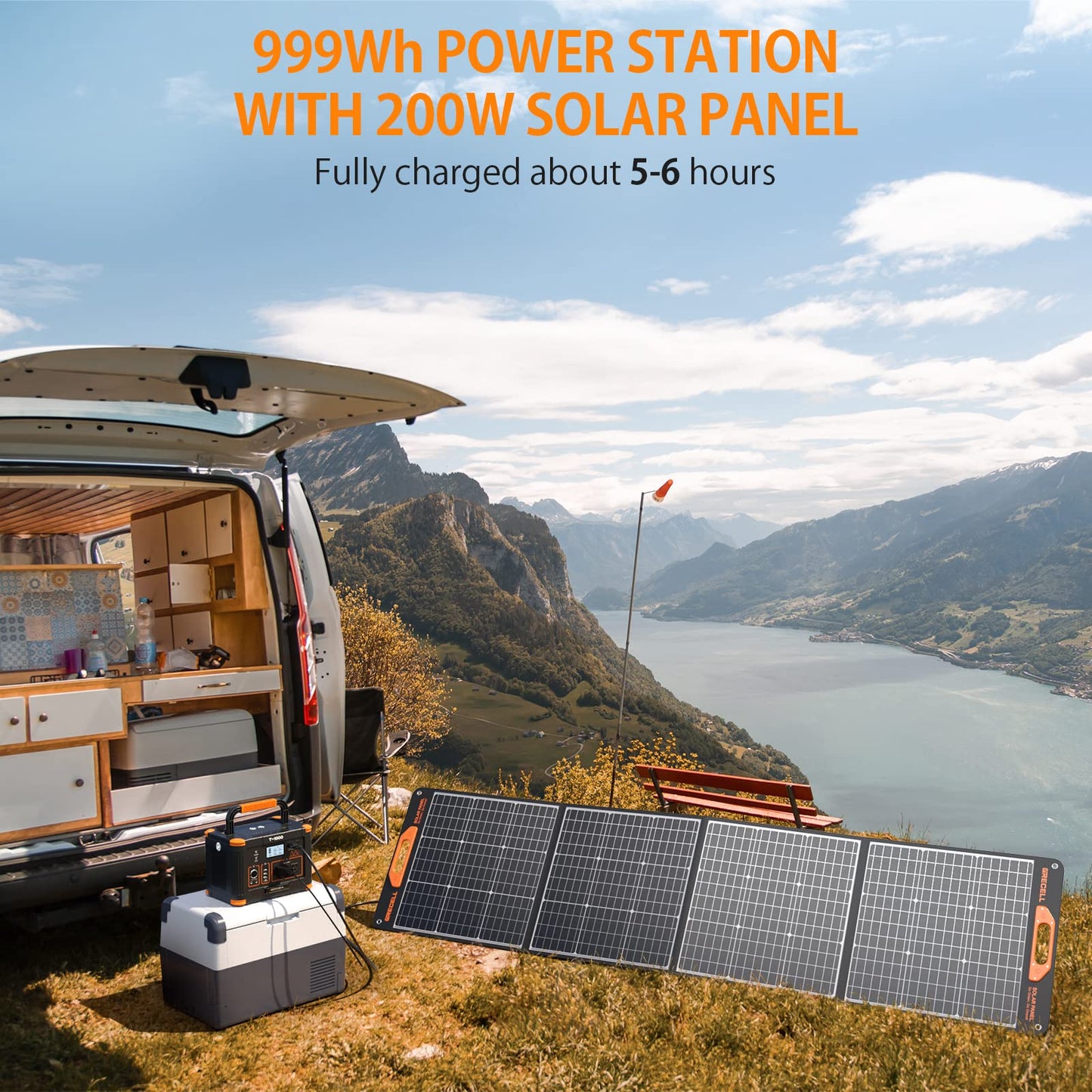GRECELL 300W Portable Power Station 230.88Wh Solar Generator with USBC PD 60W, 110V Outlet Perfect for Camping, Outdoor Trips, Home Backup & Travel