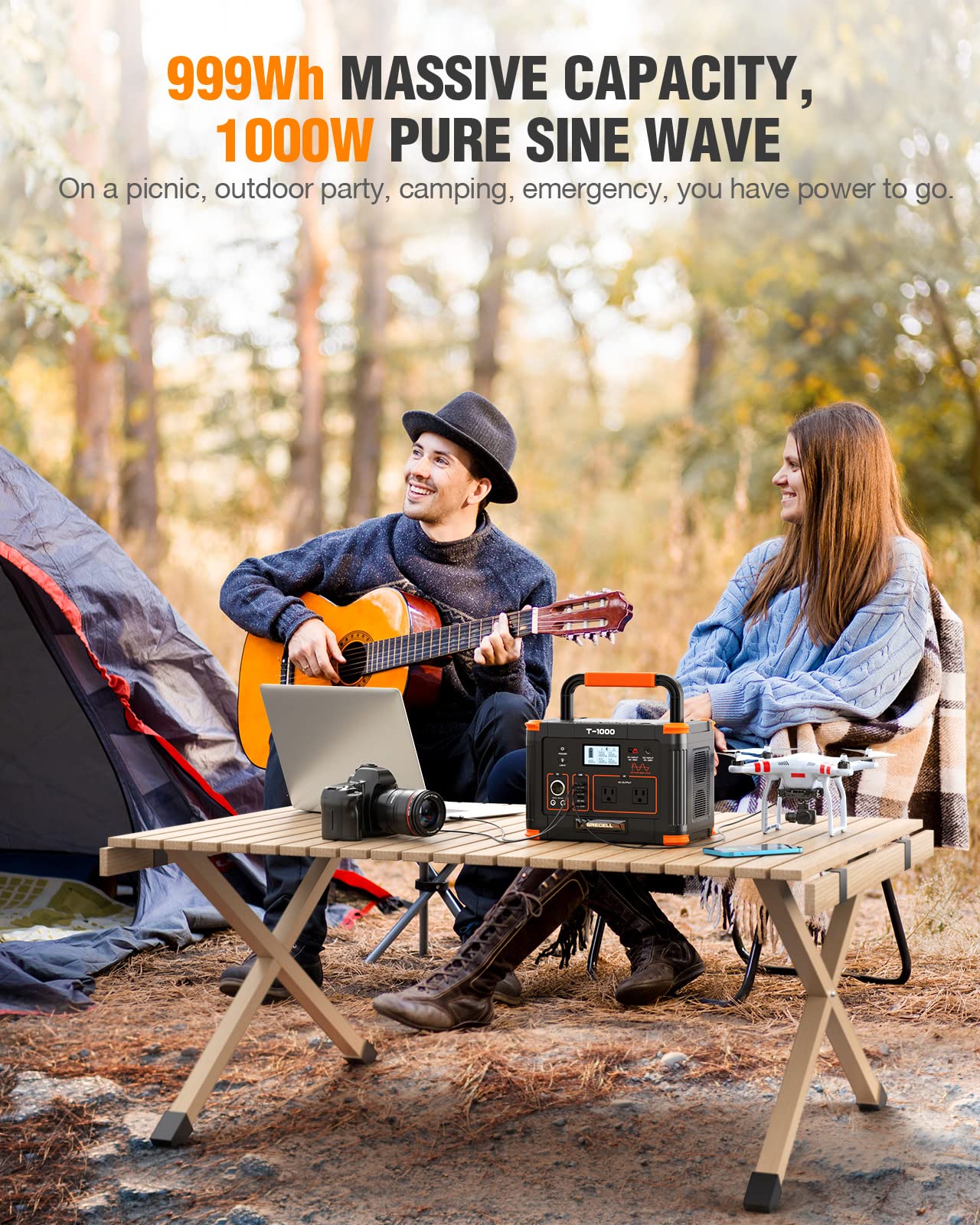 GRECELL 300W Portable Power Station 230.88Wh Solar Generator with USBC PD 60W, 110V Outlet Perfect for Camping, Outdoor Trips, Home Backup & Travel