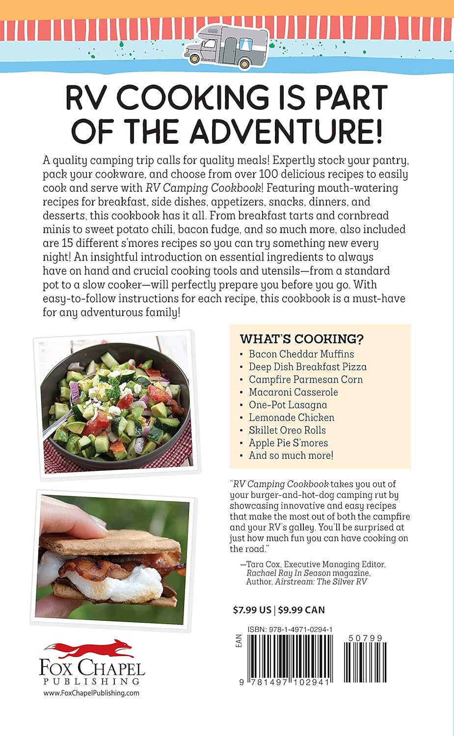 RV Camping Cookbook: 100+ Recipes to Make on the Road (Fox Chapel Publishing) Camper Kitchen Recipes for Breakfast, Sides, Appetizers, Mains, Snacks, Desserts, 15 Varieties of S'Mores, and More