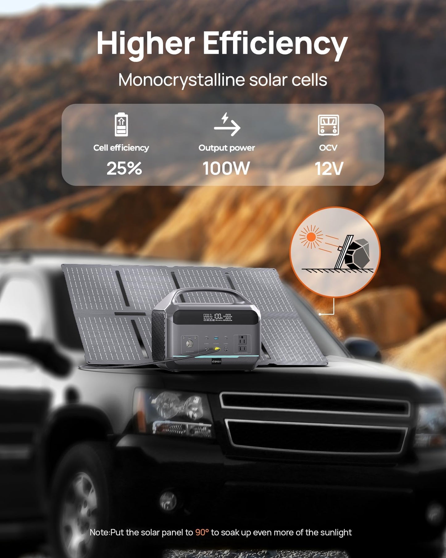 Portable Power Station, Outdoor 288Wh(90,000mAh) LiFePO4 Battery, 600W(1200W Surge) AC Outlets, 1.7H Fast Charging Solar Generator for Camping, RV Travel, Home Use（Solar Optional)