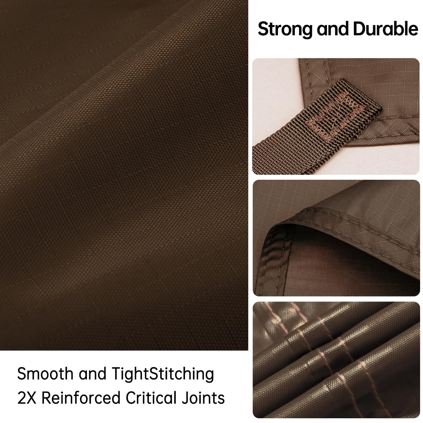 FREE SOLDIER Waterproof Portable Tarp Multifunctional Outdoor Camping Traveling Awning Backpacking Tarp Shelter Rain (Brown 10×10.5ft)