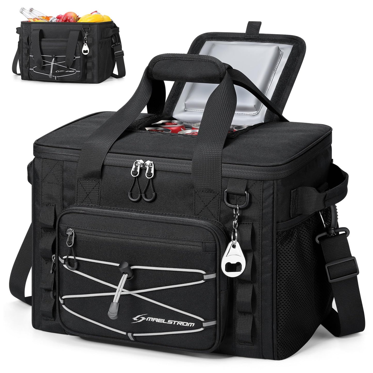 Maelstrom Soft Sided Cooler Bag, 30/40 Can Collapsible Insulated Ice Chest, Large Leakproof Camping & Travel Cooler for Kayaking & Beach