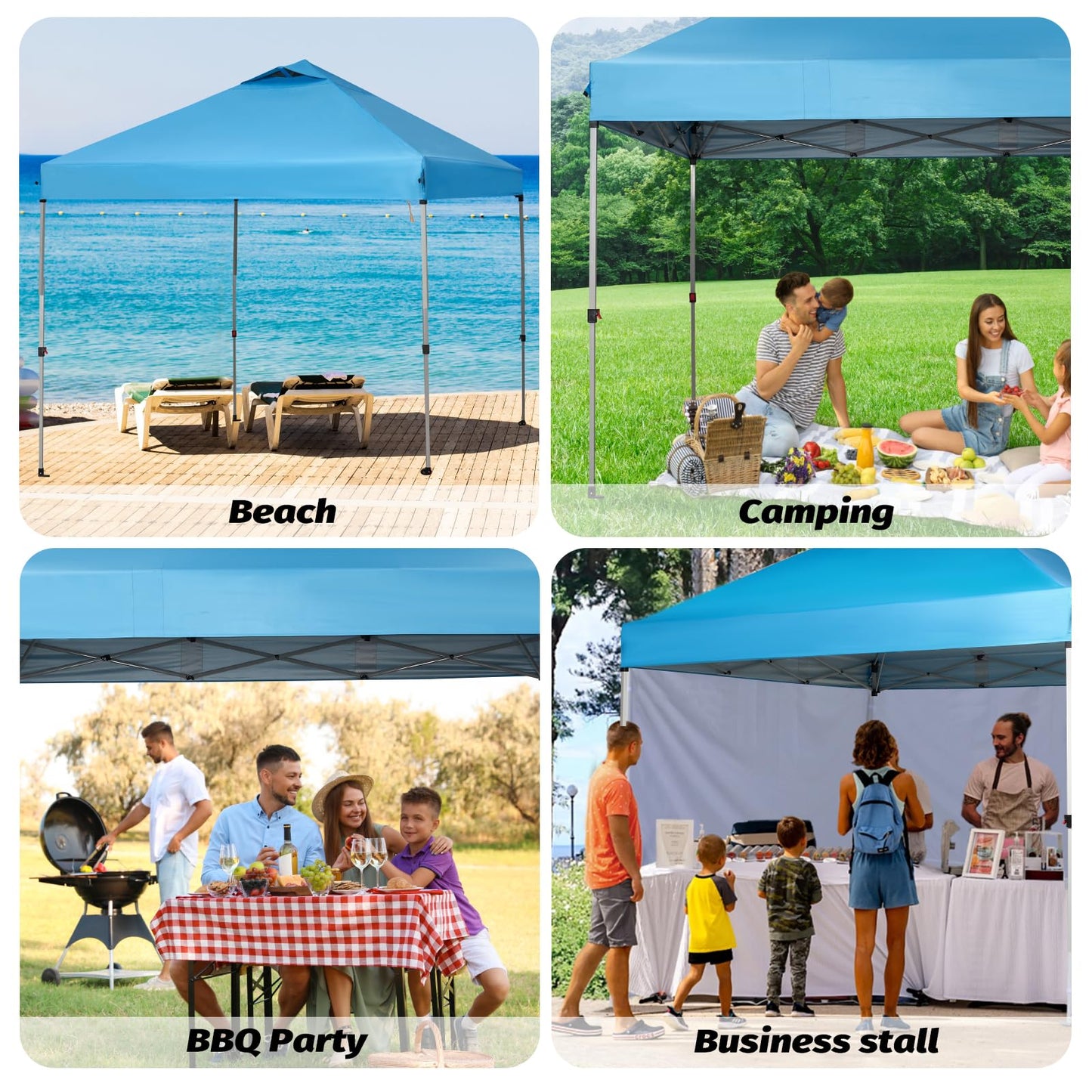 10x10 Canopy Replacement Top, Pop Up Tent with Air Vent for Straight Leg Frame, Waterproof with Windproof Ropes for Garden Patio Camping (Top Only) (White)