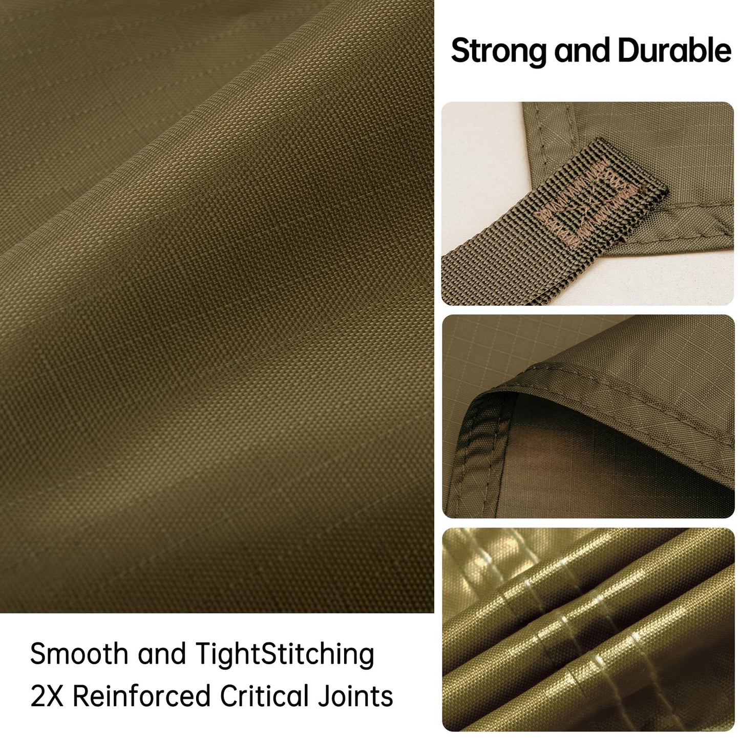 FREE SOLDIER Waterproof Portable Tarp Multifunctional Outdoor Camping Traveling Awning Backpacking Tarp Shelter Rain (Brown 10×10.5ft)