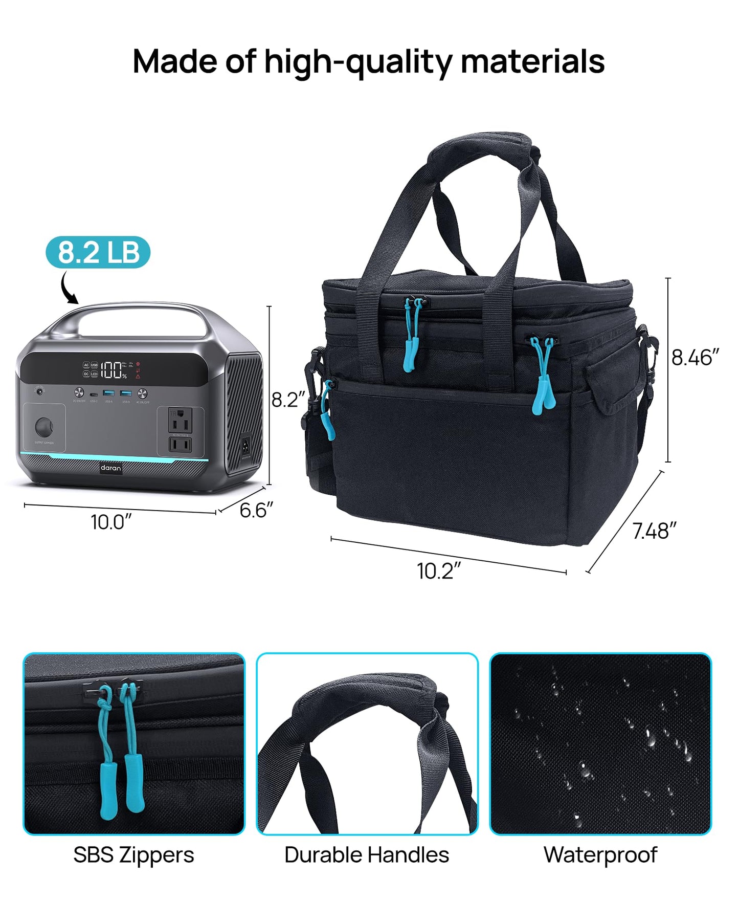 DARAN Portable Power Station 350W(600W Surge) with 40W Solar Panel, 288Wh (90,000mAh) LiFePO4 Battery Generator, 8.2LB Portable Charger with AC Outlets for Home, Camping, Emergency