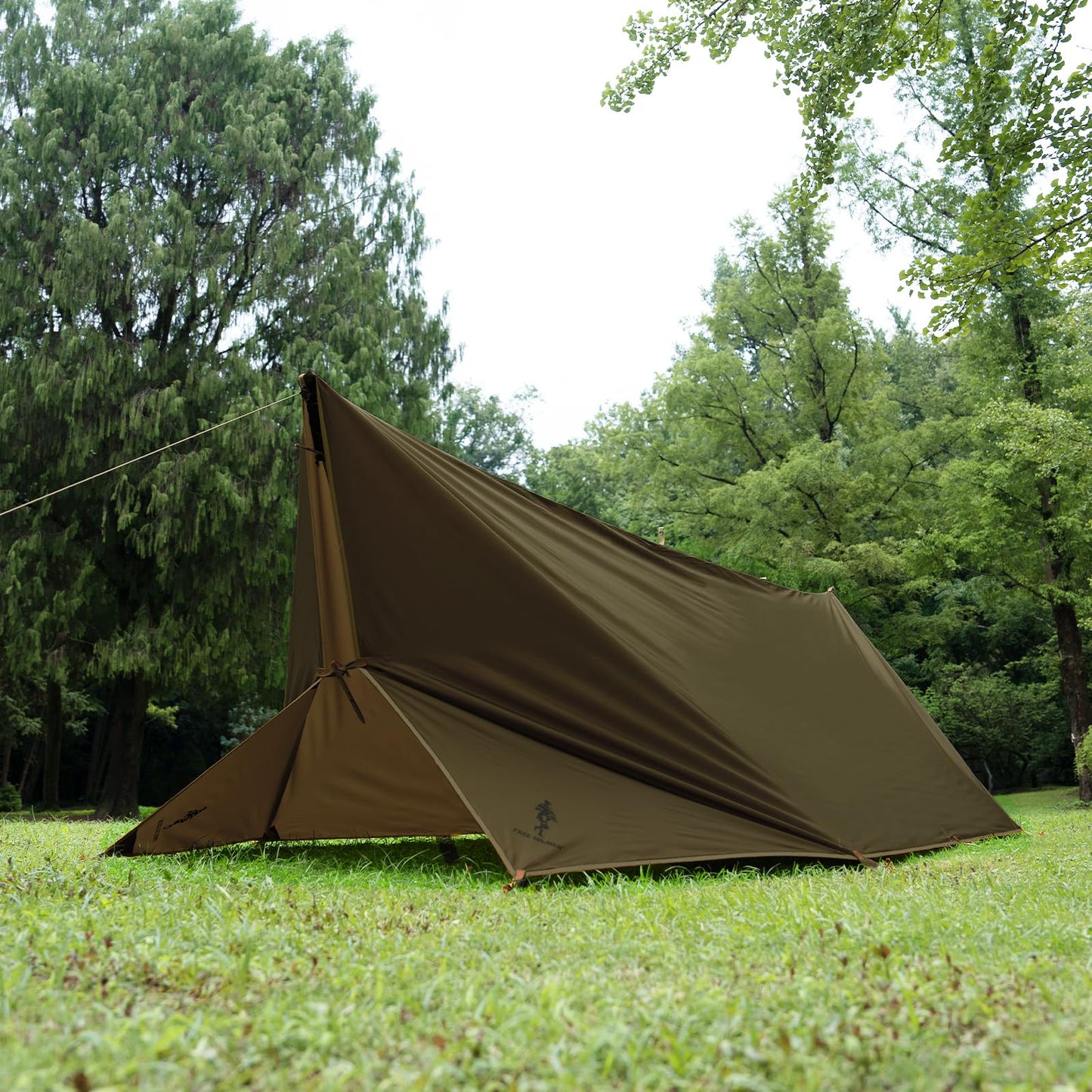 FREE SOLDIER Waterproof Portable Tarp Multifunctional Outdoor Camping Traveling Awning Backpacking Tarp Shelter Rain (Brown 10×10.5ft)