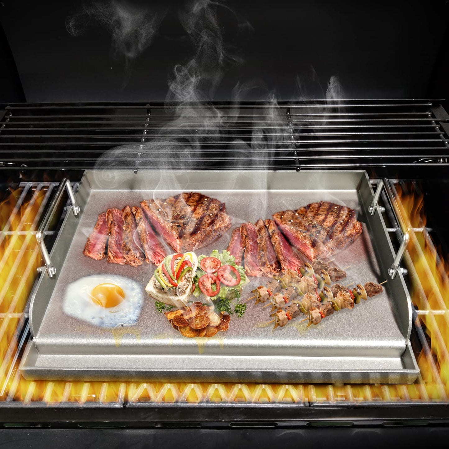 Uniflasy Fry Griddle for Camp Chef Stove, 14" x16" Flat Top Gas Grill Griddle for Camp Chef EX60LW EX60P EX60FP EX60B EX280LW DB60D YK60LW EX90LW SB30D, Professional Griddle Flat Top Plate