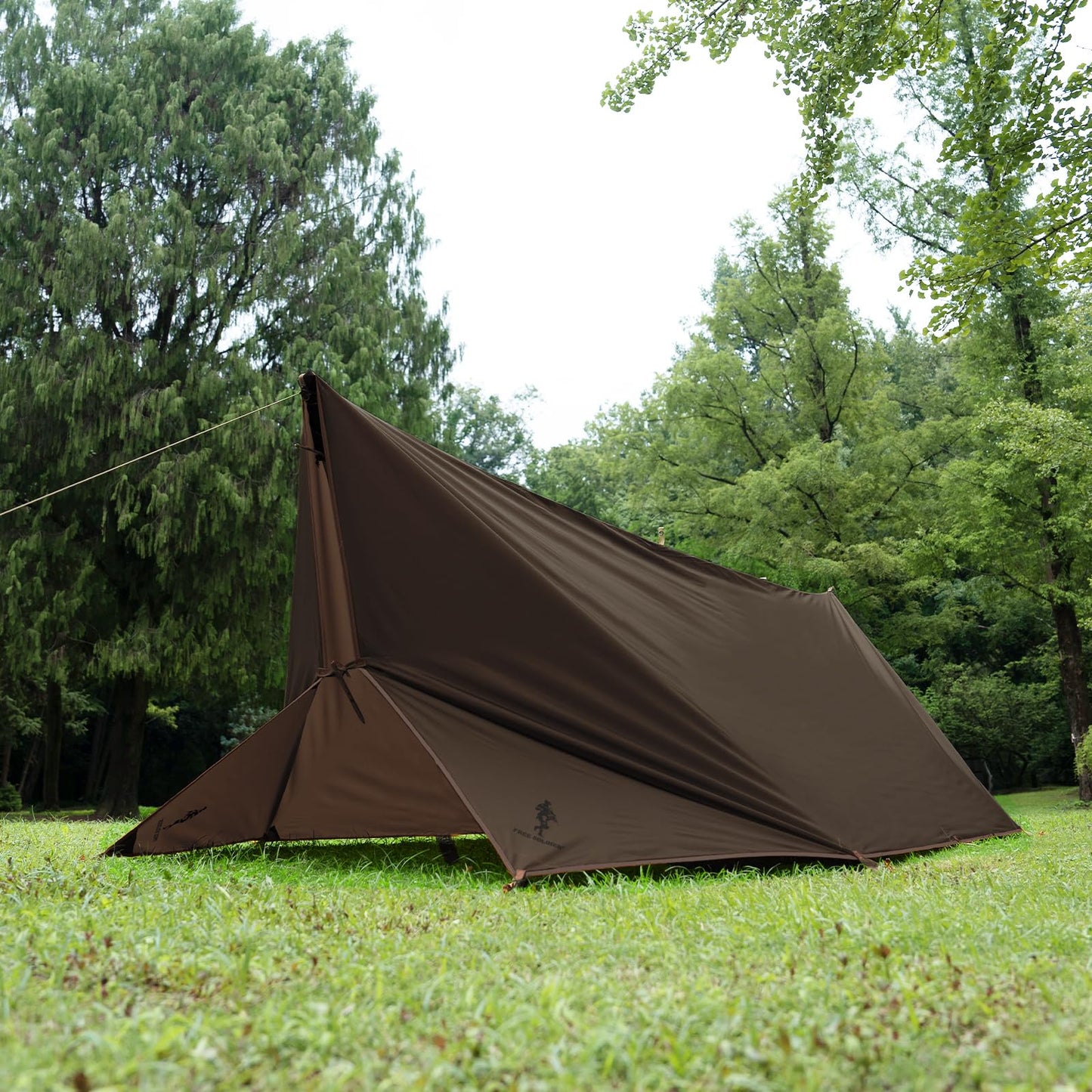 FREE SOLDIER Waterproof Portable Tarp Multifunctional Outdoor Camping Traveling Awning Backpacking Tarp Shelter Rain (Brown 10×10.5ft)