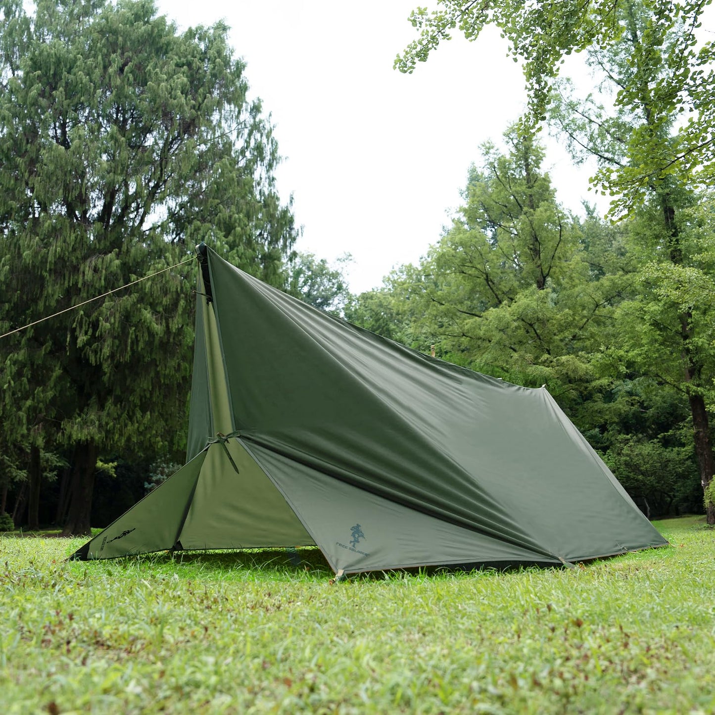 FREE SOLDIER Waterproof Portable Tarp Multifunctional Outdoor Camping Traveling Awning Backpacking Tarp Shelter Rain (Brown 10×10.5ft)