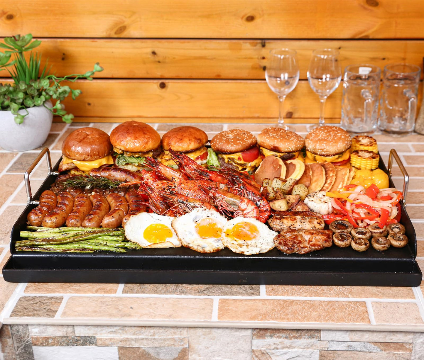 Uniflasy Fry Griddle for Camp Chef Stove, 14" x16" Flat Top Gas Grill Griddle for Camp Chef EX60LW EX60P EX60FP EX60B EX280LW DB60D YK60LW EX90LW SB30D, Professional Griddle Flat Top Plate