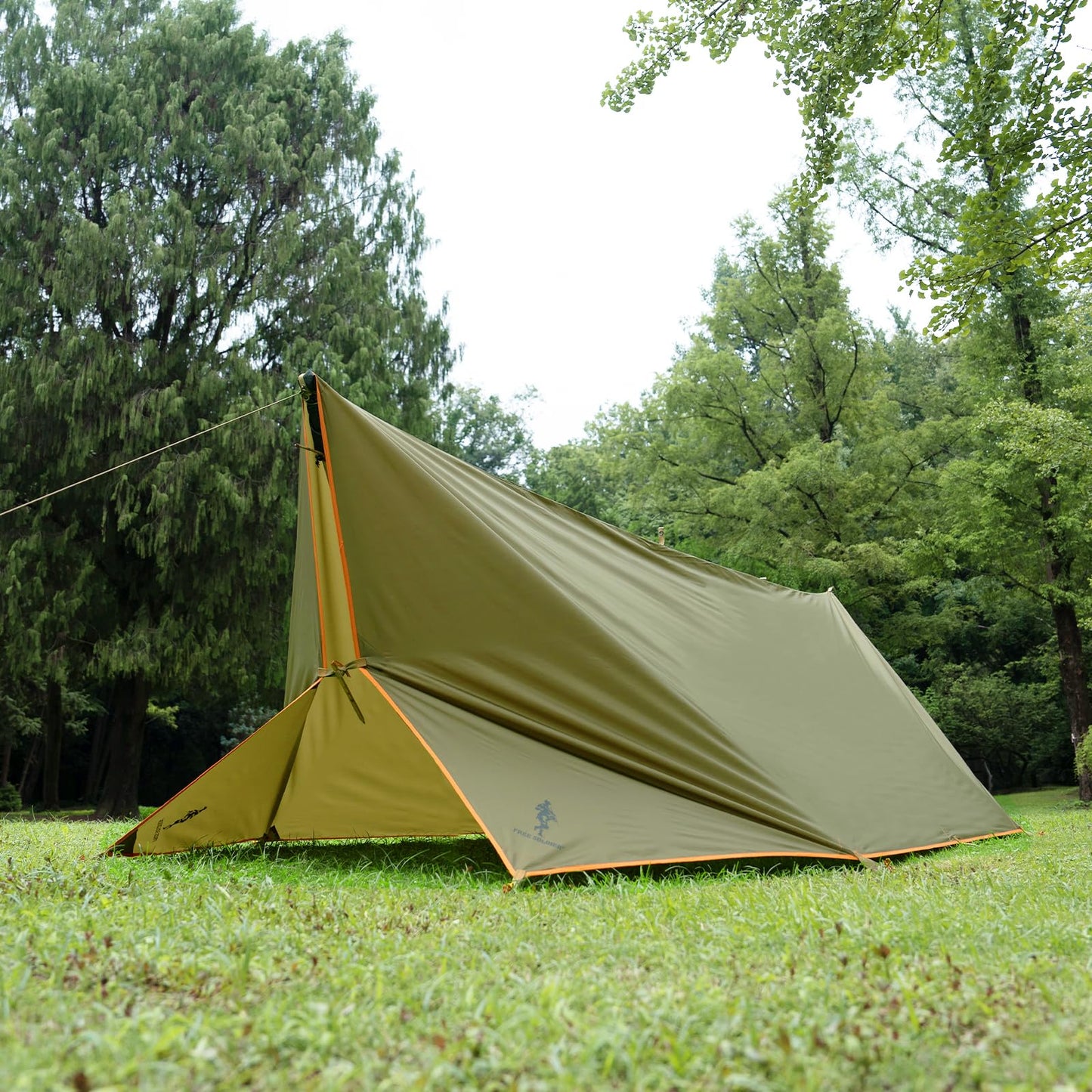 FREE SOLDIER Waterproof Portable Tarp Multifunctional Outdoor Camping Traveling Awning Backpacking Tarp Shelter Rain (Brown 10×10.5ft)