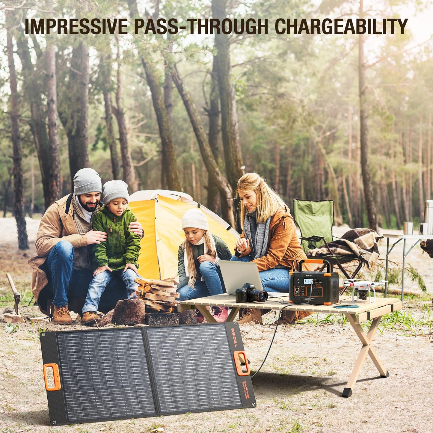 GRECELL 300W Portable Power Station 230.88Wh Solar Generator with USBC PD 60W, 110V Outlet Perfect for Camping, Outdoor Trips, Home Backup & Travel