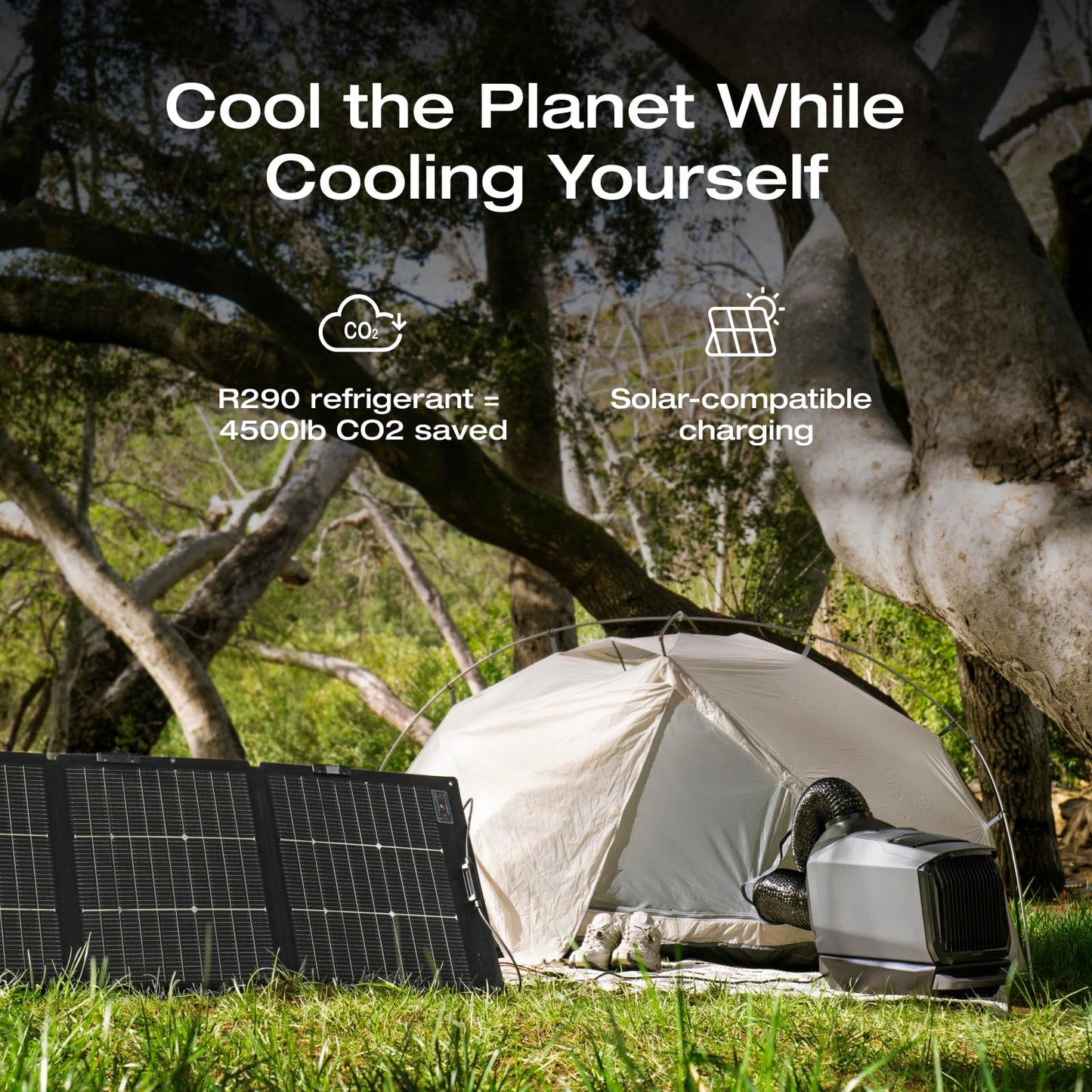 EF ECOFLOW WAVE 3 Portable Air Conditioner, 1800W/6100 BTU Cooling and 2000W/6800 BTU Heating, 1000W Fast Charging in 75 mins, 8H Wireless Running, APP Control, for Camping, Vanlife, RVs