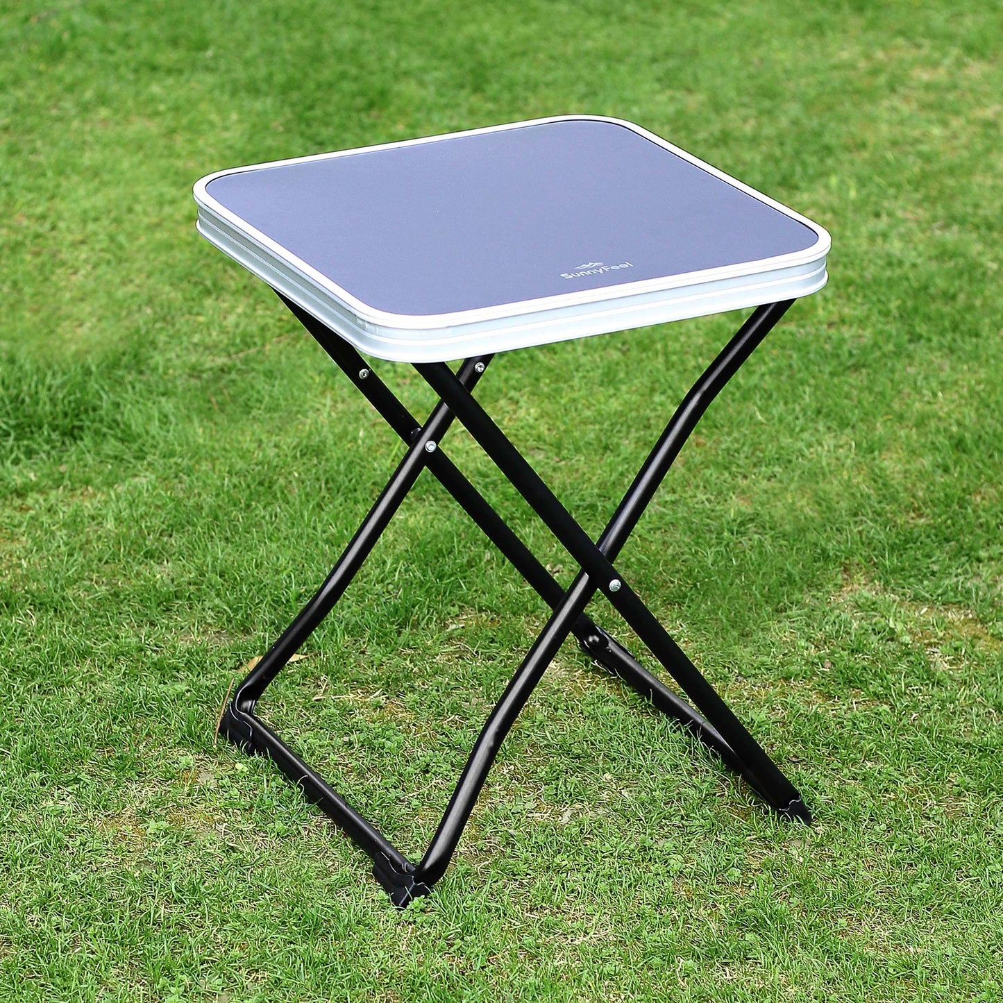 SUNNYFEEL Folding Camping Table - Lightweight Aluminum Portable Picnic Table, 18.5x18.5x24.5 Inch for Cooking, Beach, Hiking, Travel, Fishing, BBQ, Indoor Outdoor Small Foldable Camp Tables