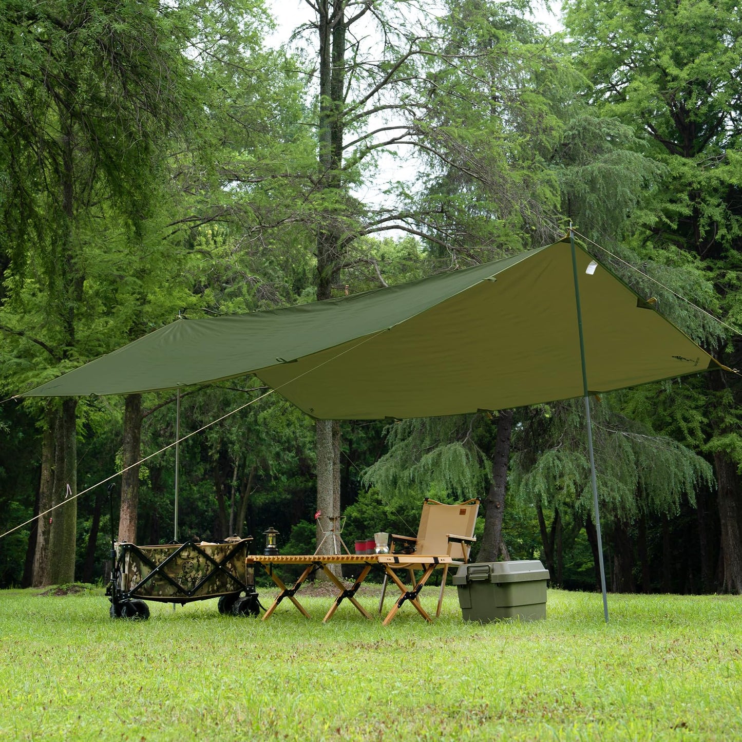 FREE SOLDIER Waterproof Portable Tarp Multifunctional Outdoor Camping Traveling Awning Backpacking Tarp Shelter Rain (Brown 10×10.5ft)