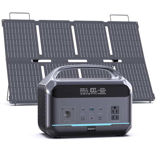 Portable Power Station, Outdoor 288Wh(90,000mAh) LiFePO4 Battery, 600W(1200W Surge) AC Outlets, 1.7H Fast Charging Solar Generator for Camping, RV Travel, Home Use（Solar Optional)